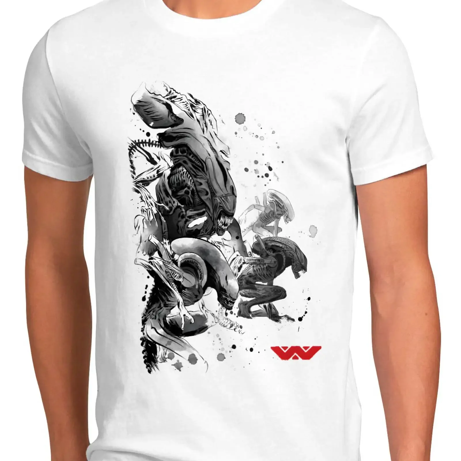 style3 Alien Invasion Xenomorph Ripley Movie Men's T Shirt vintage Washed Stylish Unisex homme graphic Breathable fashion