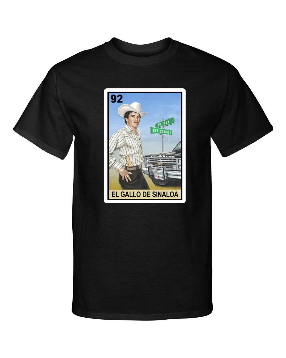 El Gallo De Sinaloa Chalino Sanchez Corrido Loteria Mexican Bingo T Shirt