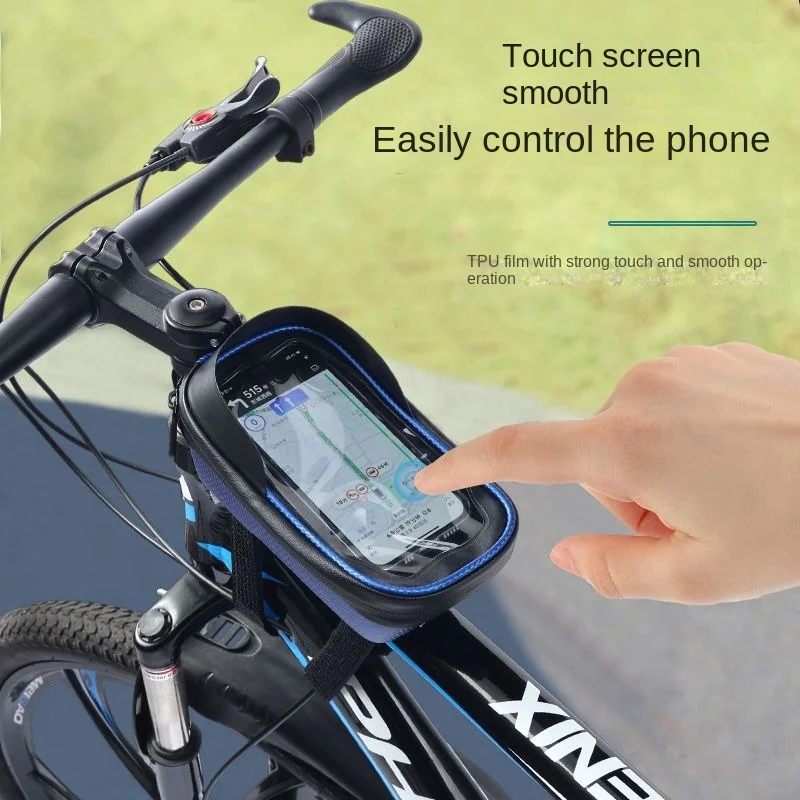 

Rain and shine cycling hard shell upper front beam bag carbon pattern touch screen sunshade phone waterproof portable car bag