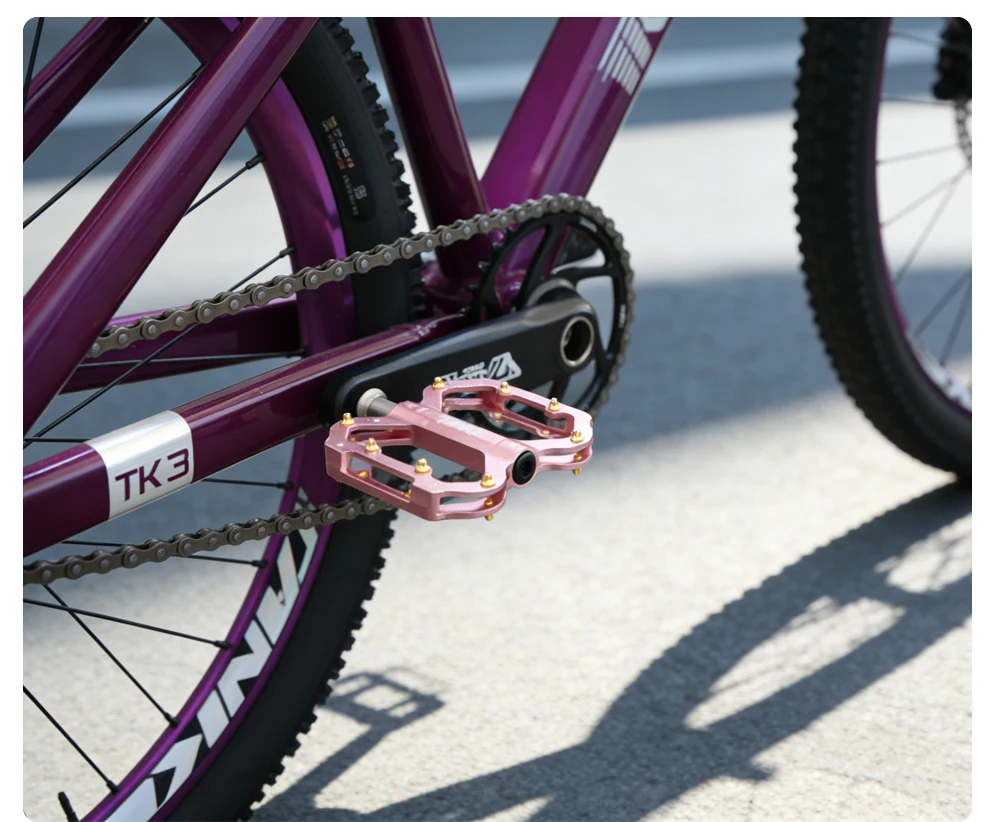 TANKE Fahrradpedale, 3 gedichtete Lager, (8 rutschfeste Stifte/Seiten) für MTB, Rennräder, Falträder, ultraleichte Pedale aus Aluminiumlegierung – Detail 8