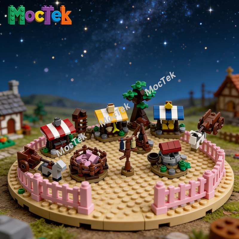 

Historic Medieval Marketplace Expansion Alternate Build MOC, Bazaar Extension Parts for Hobby Enthusiasts