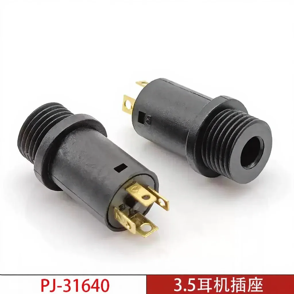10PCS Gold Plated 3.5mm AV Socket PJ-31640 | Vertical Mount 2Pin/4Pin High Temp Resistant Connector
