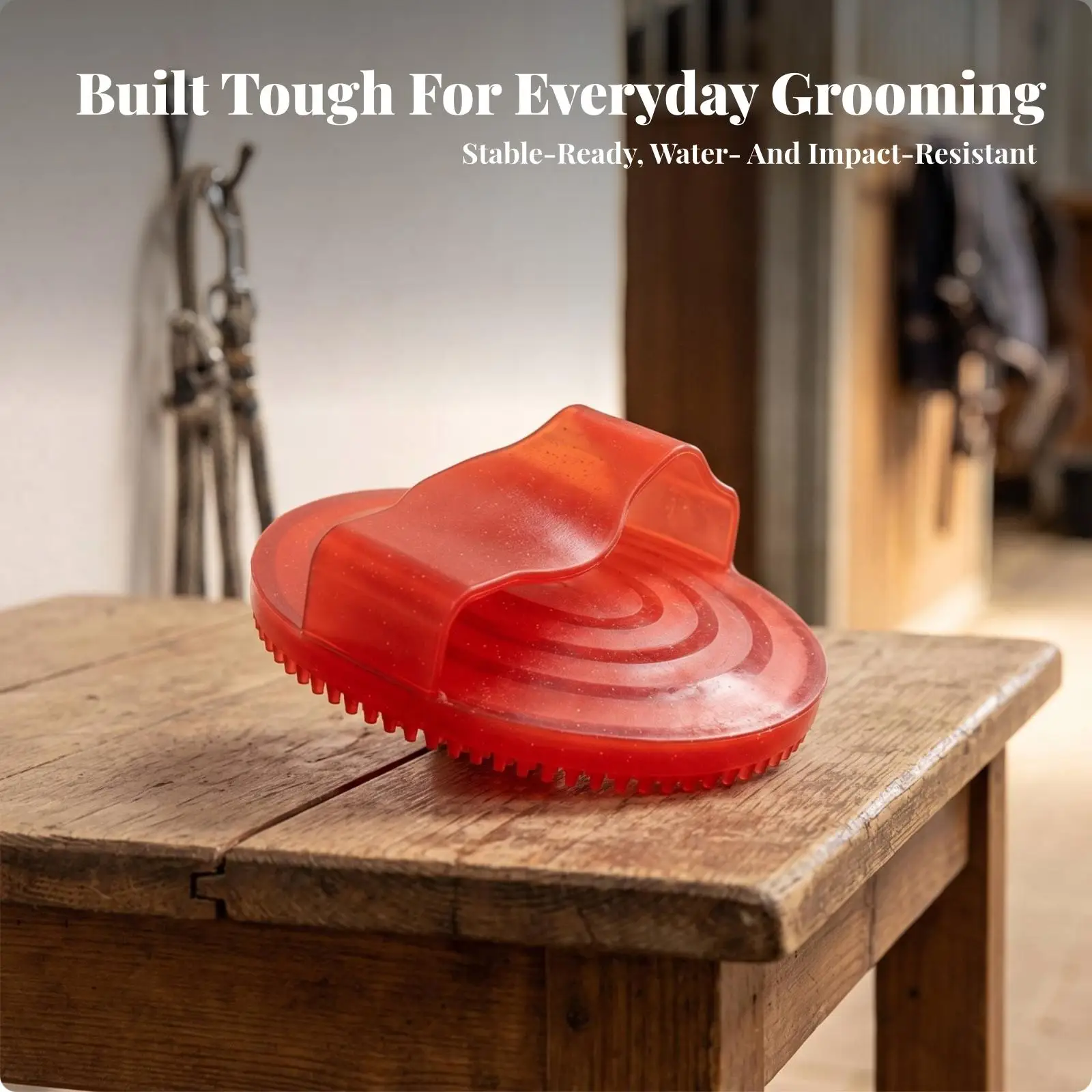 Ergonomic Horse Brush for Bathing and Grooming Compact Size with Stable Grip for Smooth Equine Coat Care