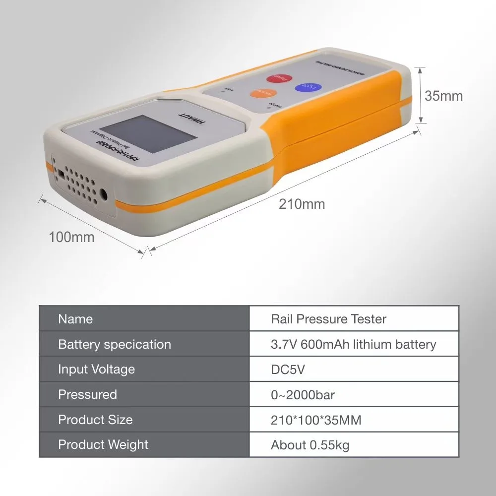 RPD200 Handheld Diesel Common Rail Pressure Diagnostic Tester for Bosch Delphi Denso Toyota 6-pin Pressure Sensor