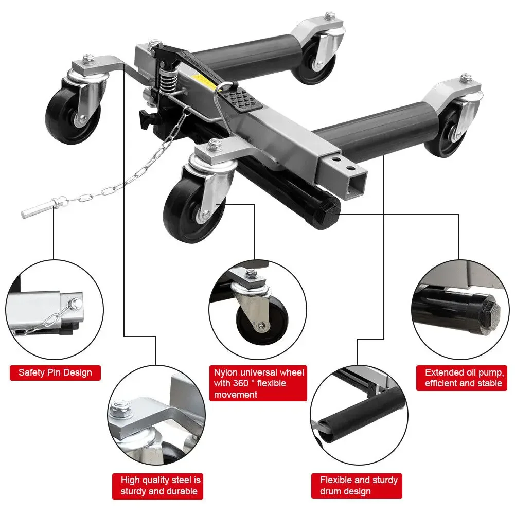 # CE 4T Wholesale Hydraulic Car Wheel Dolly Go Jack Set Vehicle 1500LB Auto Tow Move Position Wheel Dolly Car Mover Moving Tool