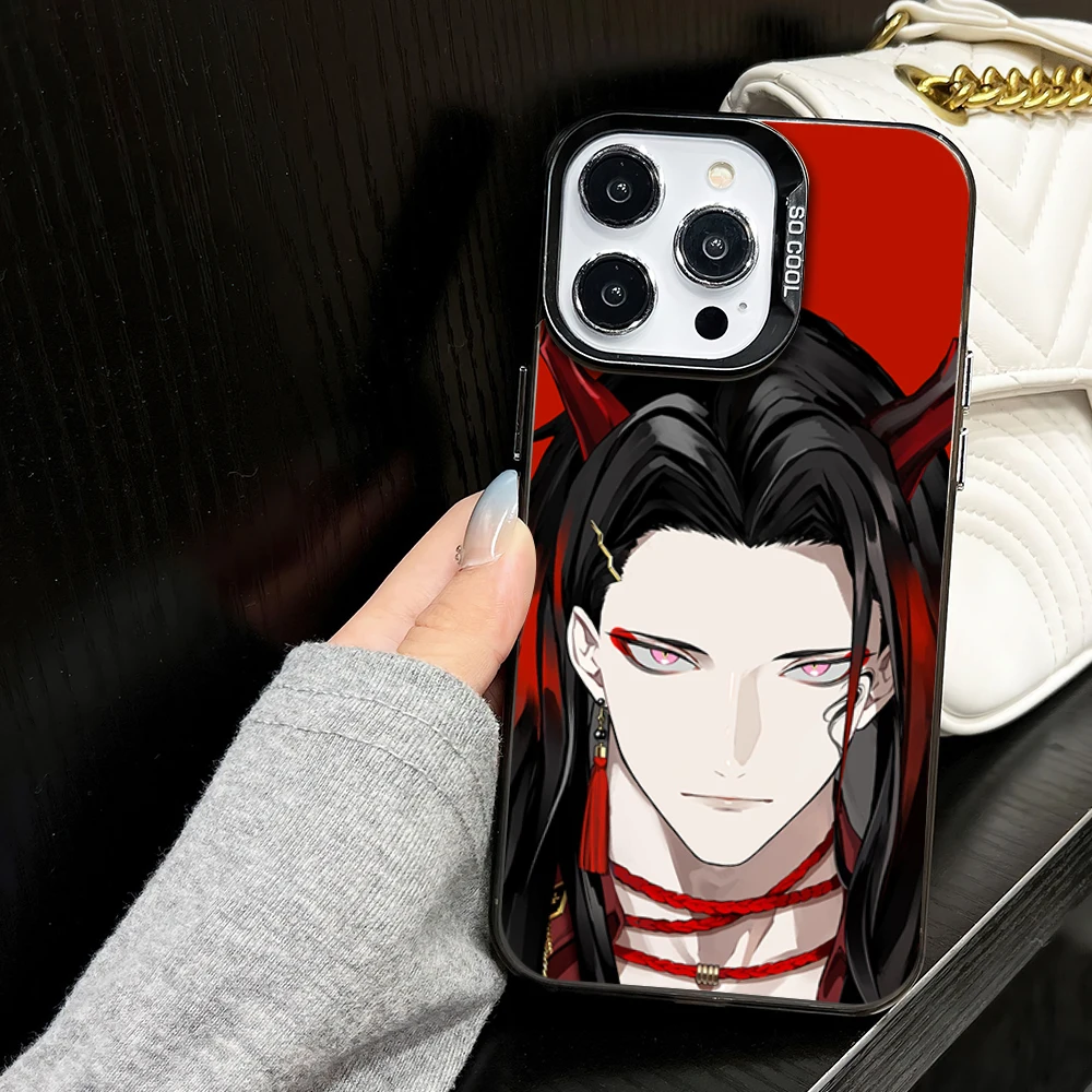 Luxiem Vtuber Vox Akuma Coat Pattern Phone Case for iPhone 16 12 13 14 15 11 Max Pro Plus Laser IMD Color Shell