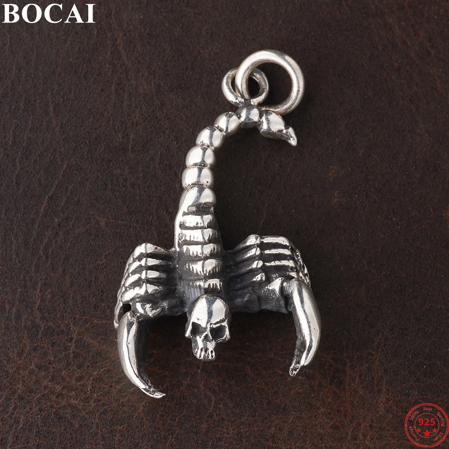 

BOCAI S925 Sterling Silver Pendants for Women Men Retro Handmade Scorpion Skull Amulet Charm Fashion Jewelry Wholesale