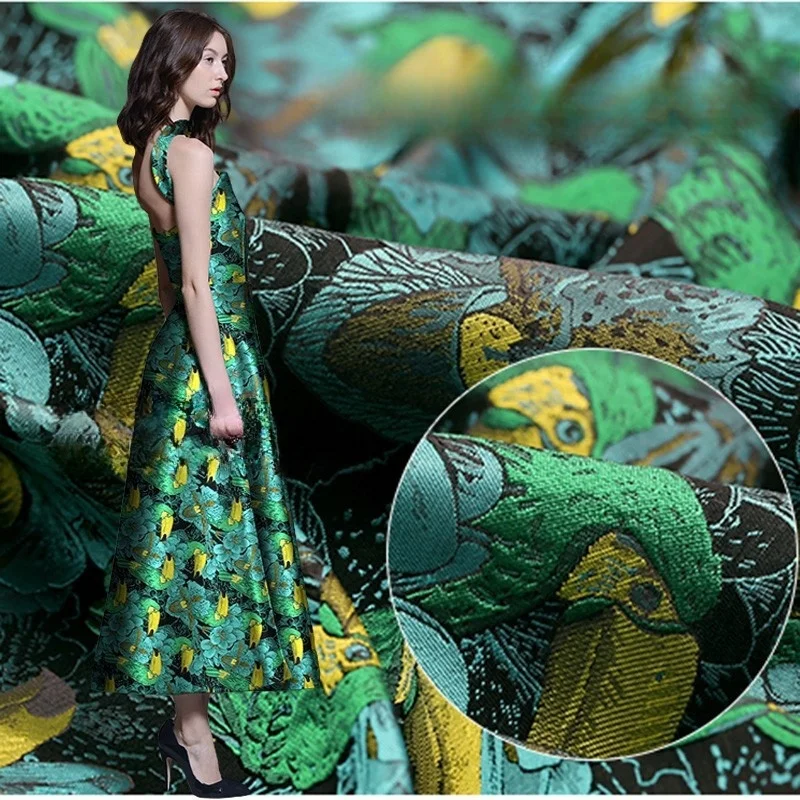 

Heavy industry three-dimensional relief jacquard fashion fabric windbreaker coat dress brocade and satin clothing