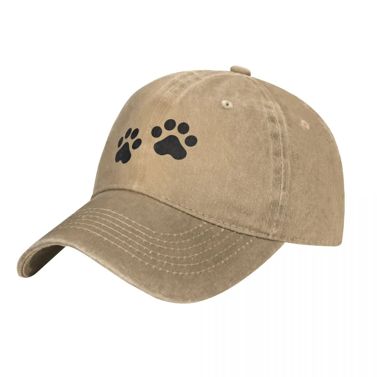 Black Paw Prints Baseball Cap Dog Collar Fashion Women Men Washed Trucker Hat Wholesale Custom Logo Outdoor Sport Baseball Caps