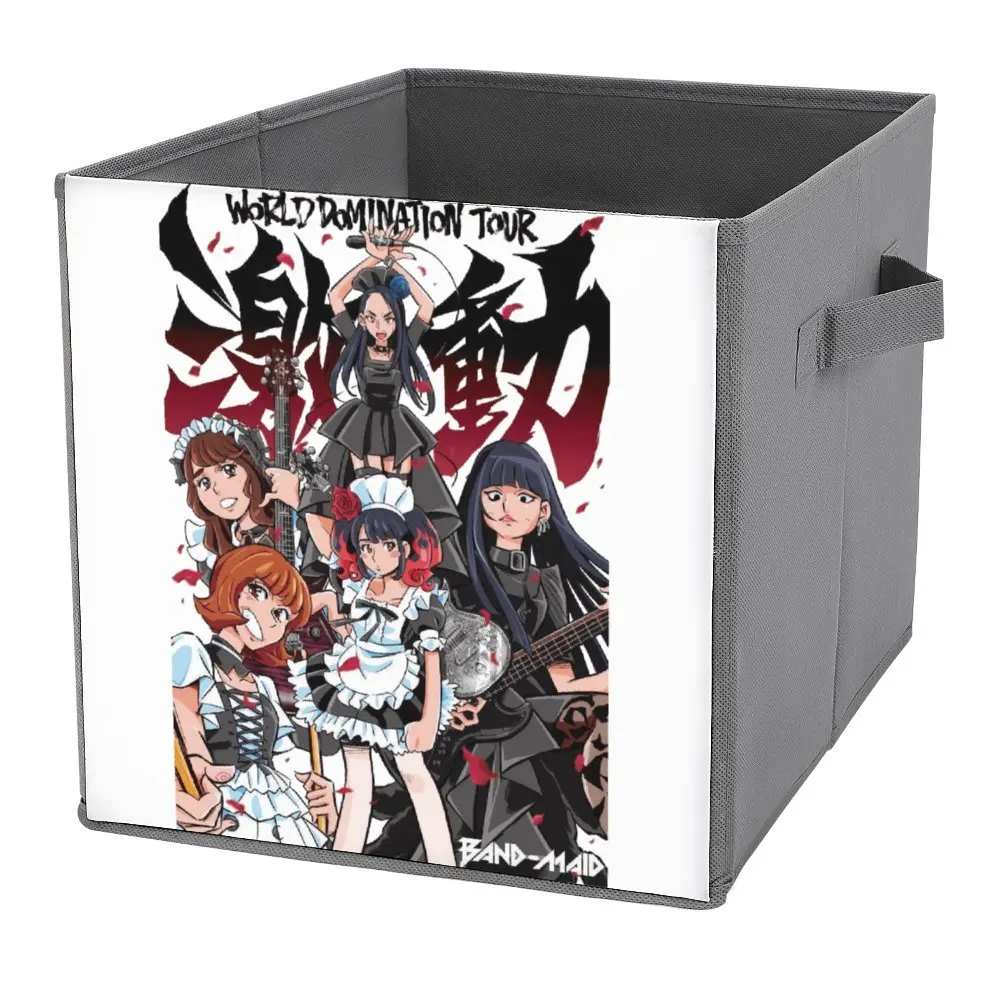 Storage Bins Band Maid World Domination Tour For Folding Storage Box Dust Proof Can Be Folded Debris Room Storage Unique Staying