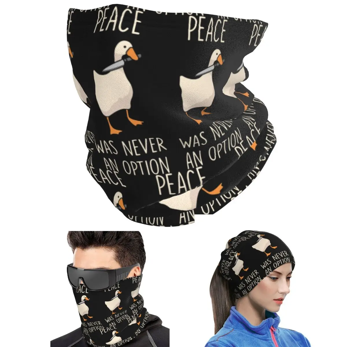 Goose Goose Peace Was Never An Option Bandana Neck Cover Printed Wrap Scarf Cycling Headband For Men Women Adult Winter