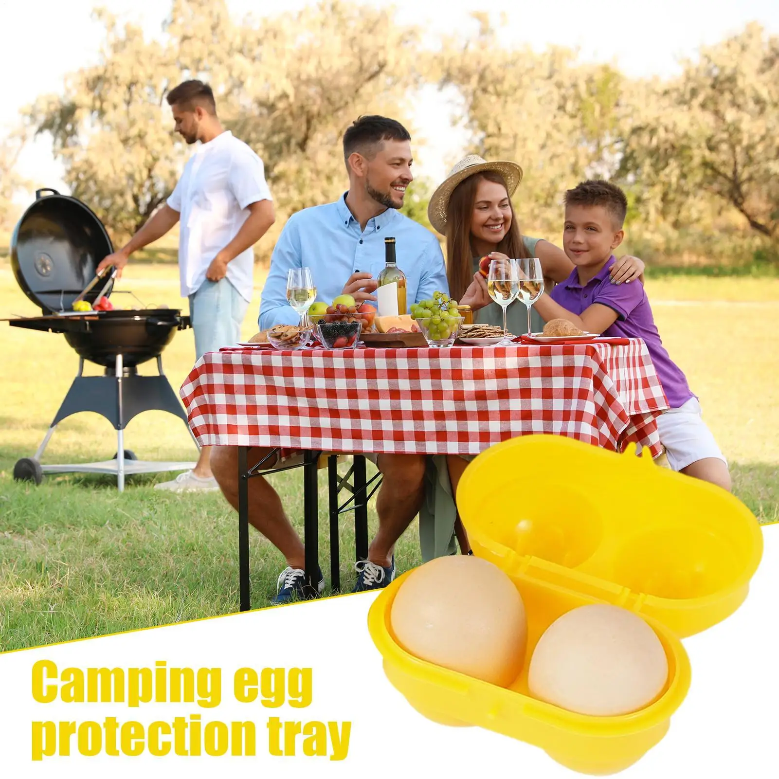 Egg Protection Tray 2 Shockproof Protection Egg Storage Box Tray Travel Breakfast Tea Egg Box For Camping And Refrigerator