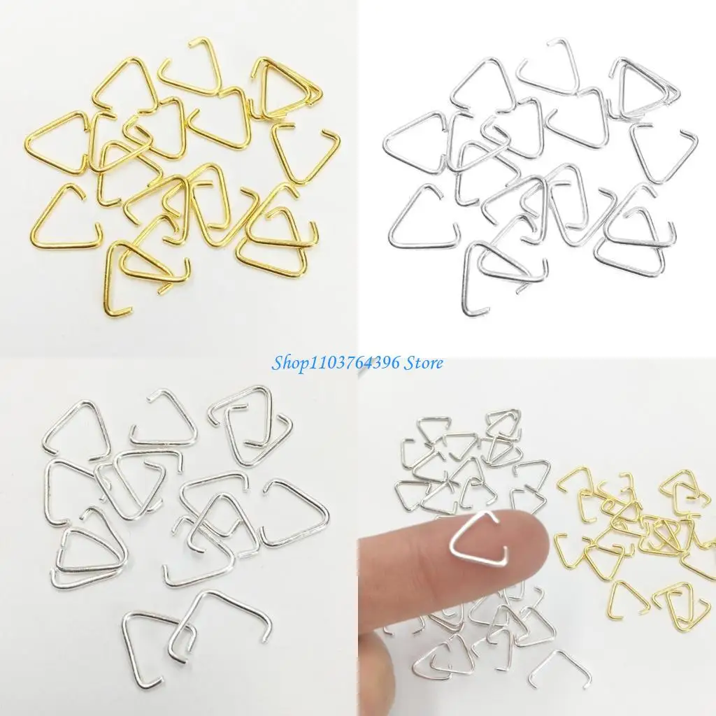 

100X DIY Handmade Jewelry Connector for Triangle Open Split Rings Pendant Pinch