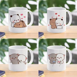 Oso Panda Bubu Dudu taza de café y leche, Mocha, gato, Panda, oso, pareja, tazas de Navidad, tazas Kawaii, tazas originales, vasos, envío gratis