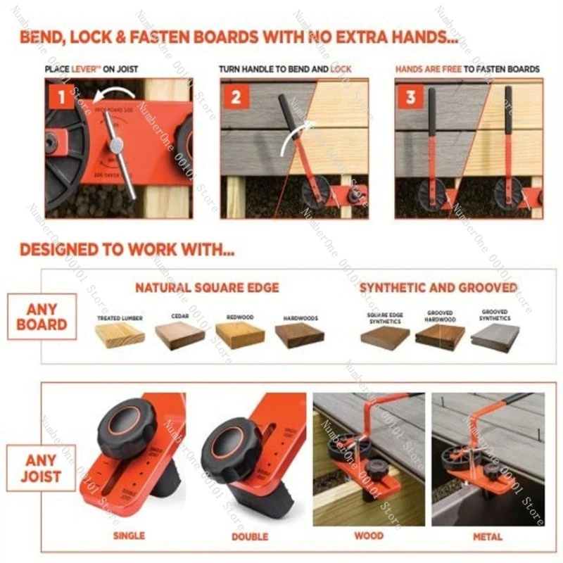 Composite Decking Straightening Tool, Universal Low Effort Board Bow Installation Corrector