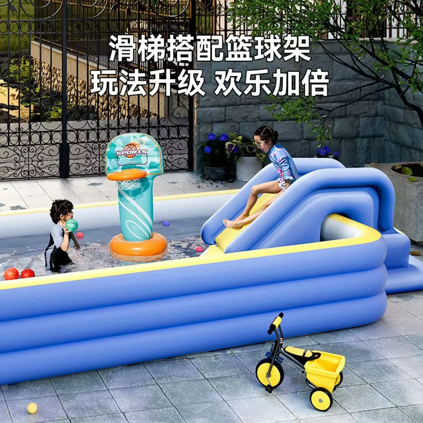 Slide Can Be Matched With Swimming Pool Outdoor Backyard Entertainment Kids Water Slide Water Play Equipment