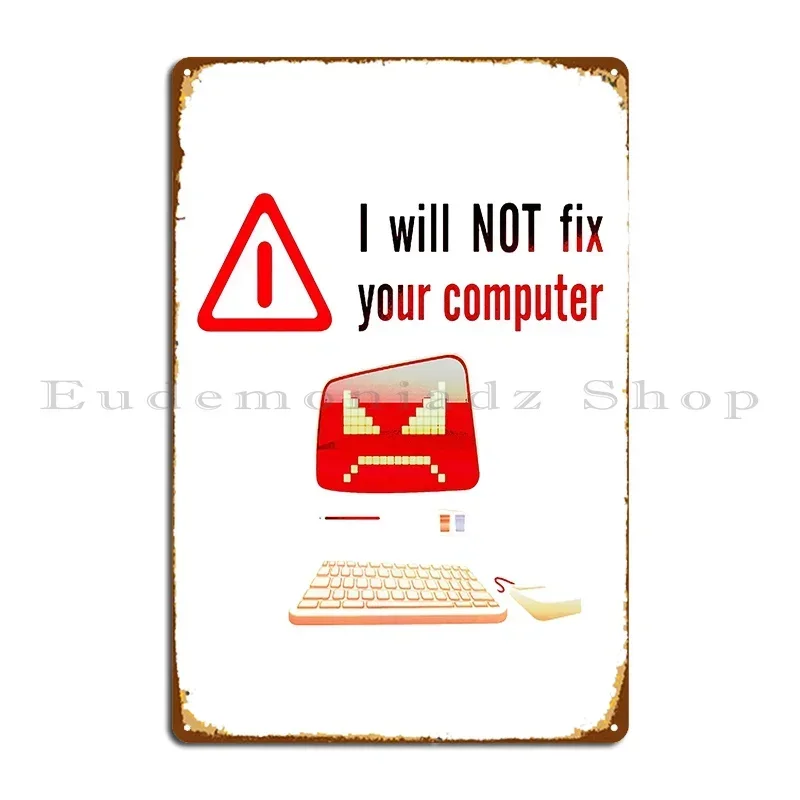 Computer Fix Geek Nerd Funny Repair Programmer Tech It Coding Metal Plaque Poster Garage Club Designing Tin Sign Poster
