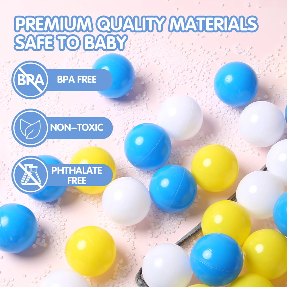 クラッシュプルーフ 100個パック カラフルなボールピットボール 子供用 プラスチックボール 幼児用 ボールピット プレイテント トンネル ベビープールおもちゃ