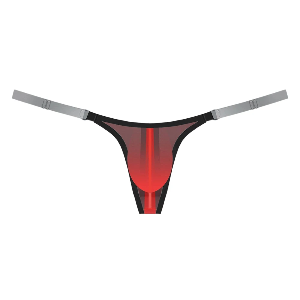 Men Adjustable Transparent Strap Gstring Very Hot Lingerie Low-Rise Underwear Pouch Gay Sissy Thong Brief Extreme Men's Panties
