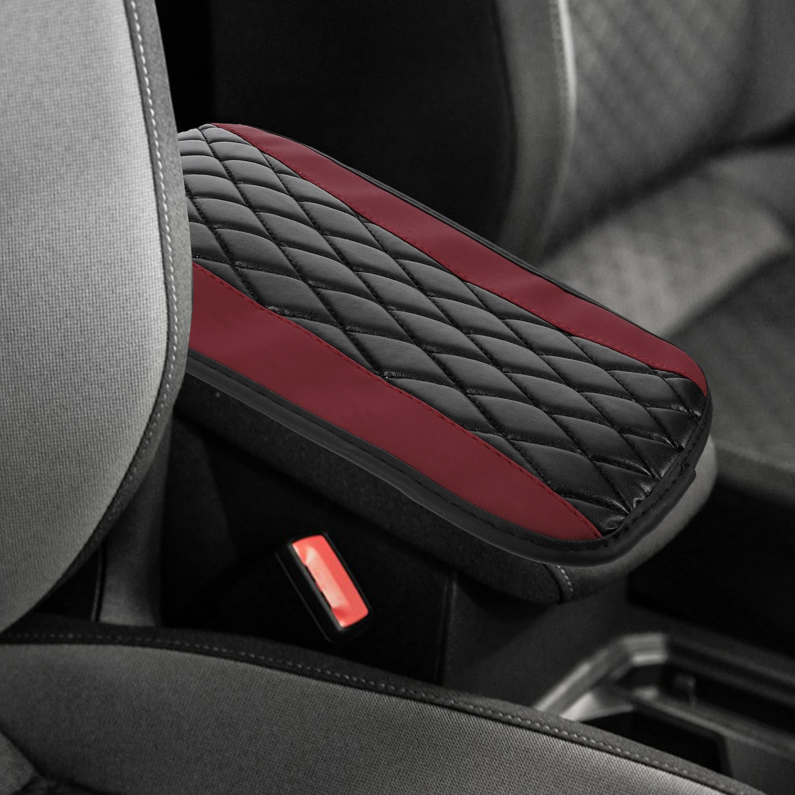 

Universal Pu Car Center Armrest Cover Waterproof Anti-Slip Durable Console Cushion Seat Decor Accessory For Auto