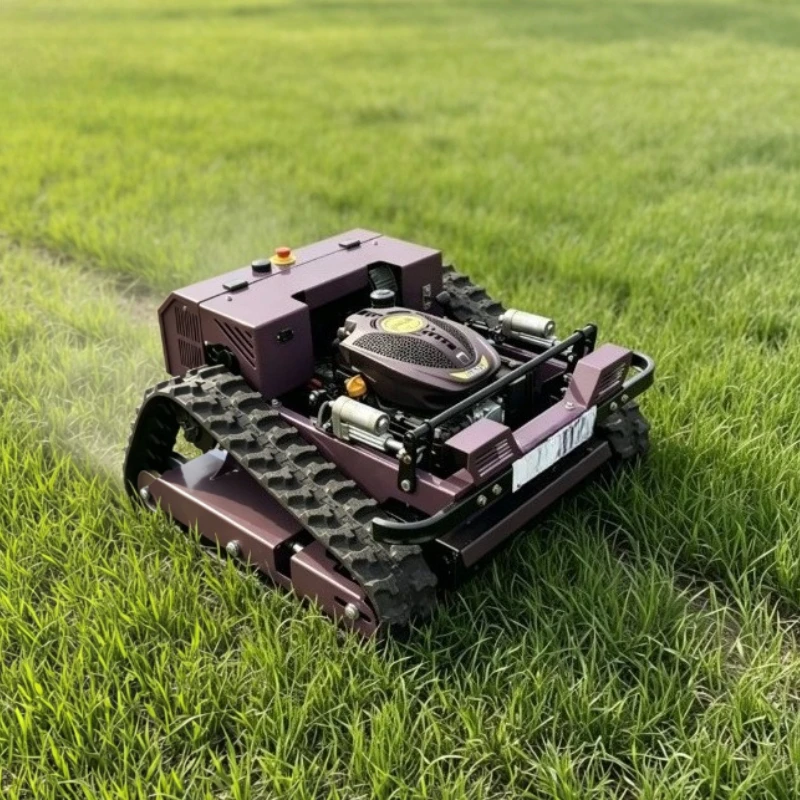Villa Garden Crawler Lawn Mower Anti-slip Rubber Track Wireless Remote Grass Cutting Machine For Community Green Belt