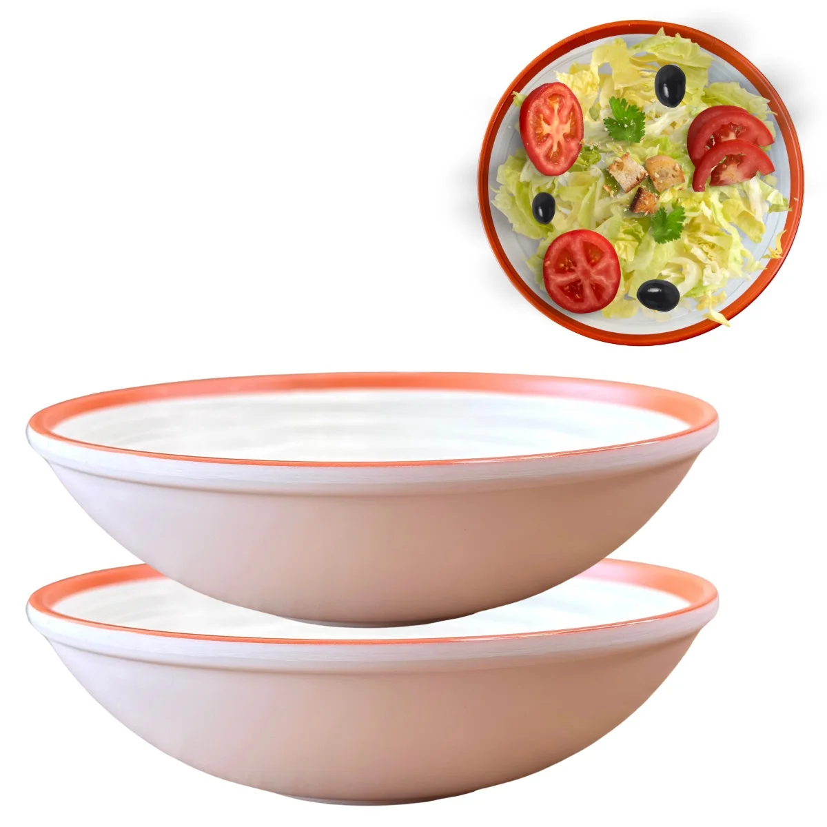 2 Bowl Round Bowls in Melamine Luxury 600ml