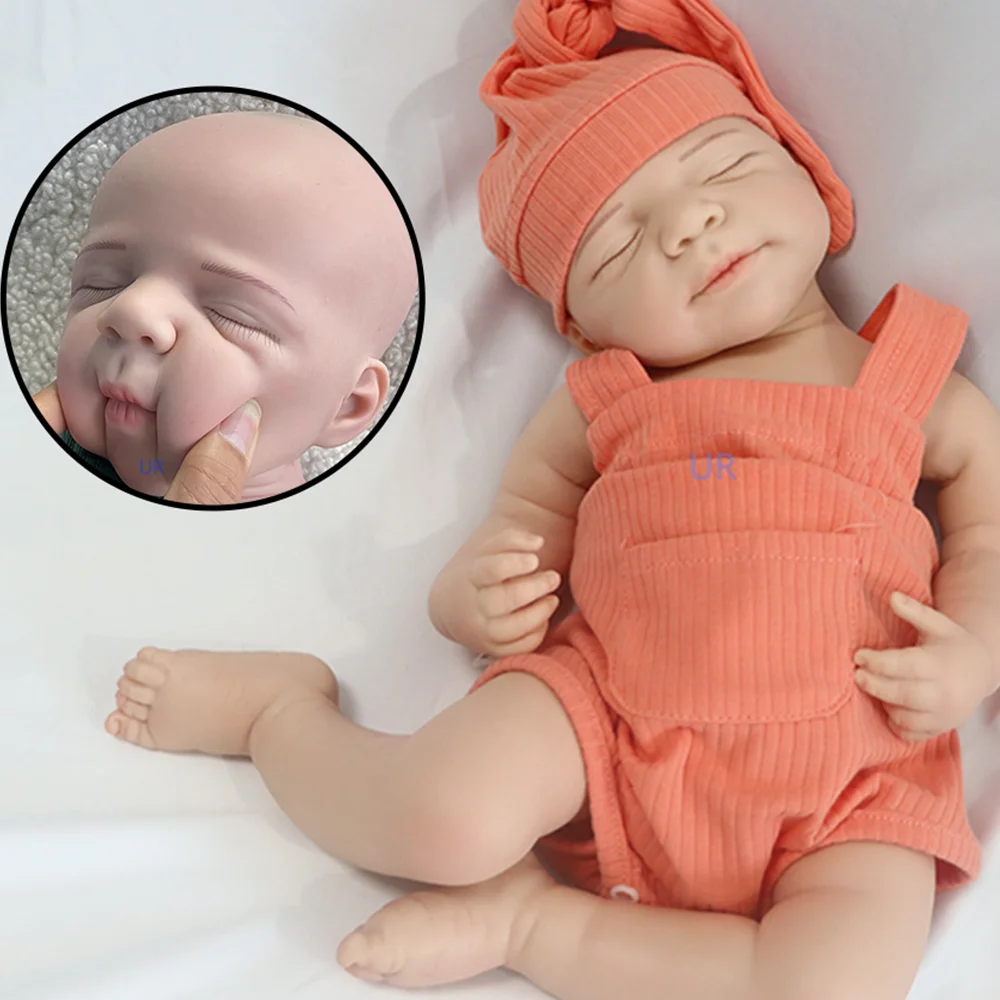 18" Solid Silicone Reborn Baby Doll Washable Floppy 8.6Lb Newborn Girl & Boy Soft Touch Silicone Baby Christmas Kits Gift