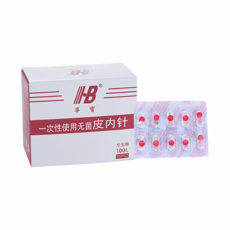 100pcs/Box Sterile Acupuncture Thumbtack Needle Disposable Body Auricular-plaster TCM Therapy Embedded Skin Intradermal Needling