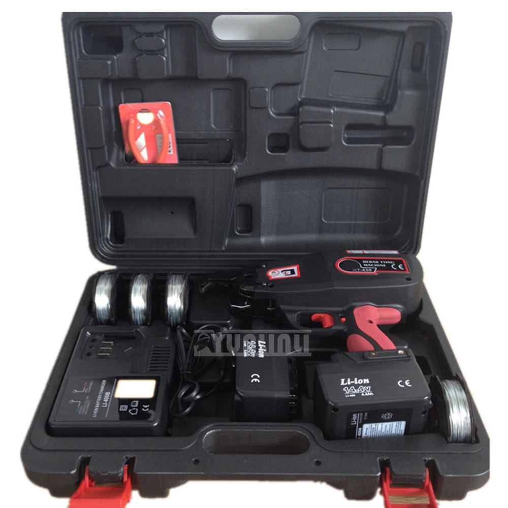 4-45mm Rebar Tier Binding Machine 14.4v 4400mah Automatic Rechargeable Electric Wire Rebar Binding Tying Machine RT450