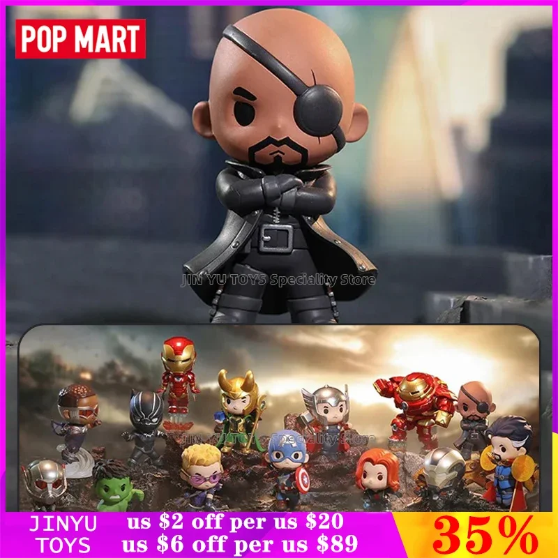 

POPMART Bubble Mart Marvel Мстители Лига Классическая серия таинственная коробка Милая Аниме Фигурка модель Популярные искусственные игрушки коллекционные