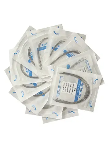 10pcs/pack Dental Orthodontic Stainless Steel Round/Rectangular Wire Ovoid Form Dentist Material Dental Arch Wire