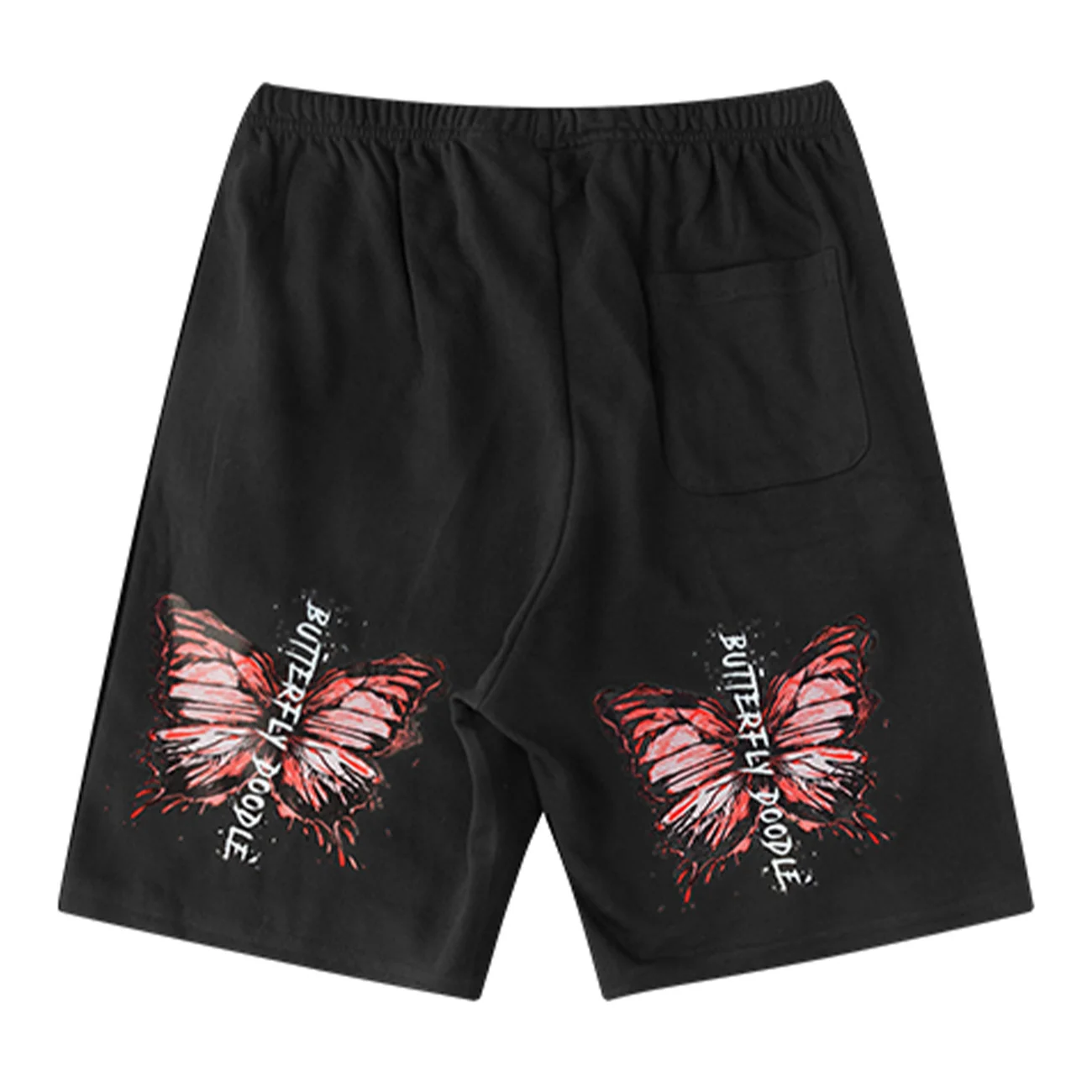 Hop Hip Cargo Shorts Streetwear Joggers Pockets Baggy Pant 2022 Summer Casual Short Lattice Doodle Butterfly Shorts Oversized