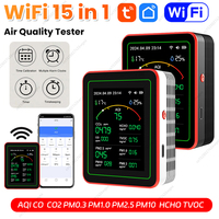 WiFi 15 in 1 Indoor Air Quality Monitor  APP Control Gas Analyzer AQI PM0.3 PM1.0 PM2.5 PM10 Tester Detector Sensor for Home