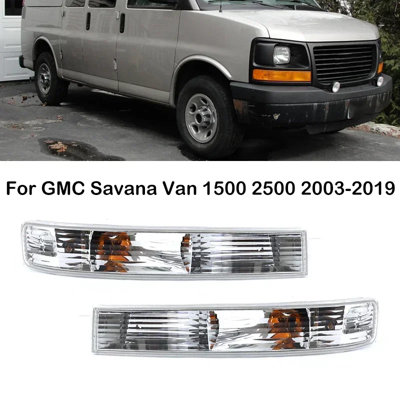 New！ For GMC Savana Van 1500 2500 2003-2019 1 Pair Car Front Bumper Turn Signal Light Fog Light Driving Light GM2520188 GM252118