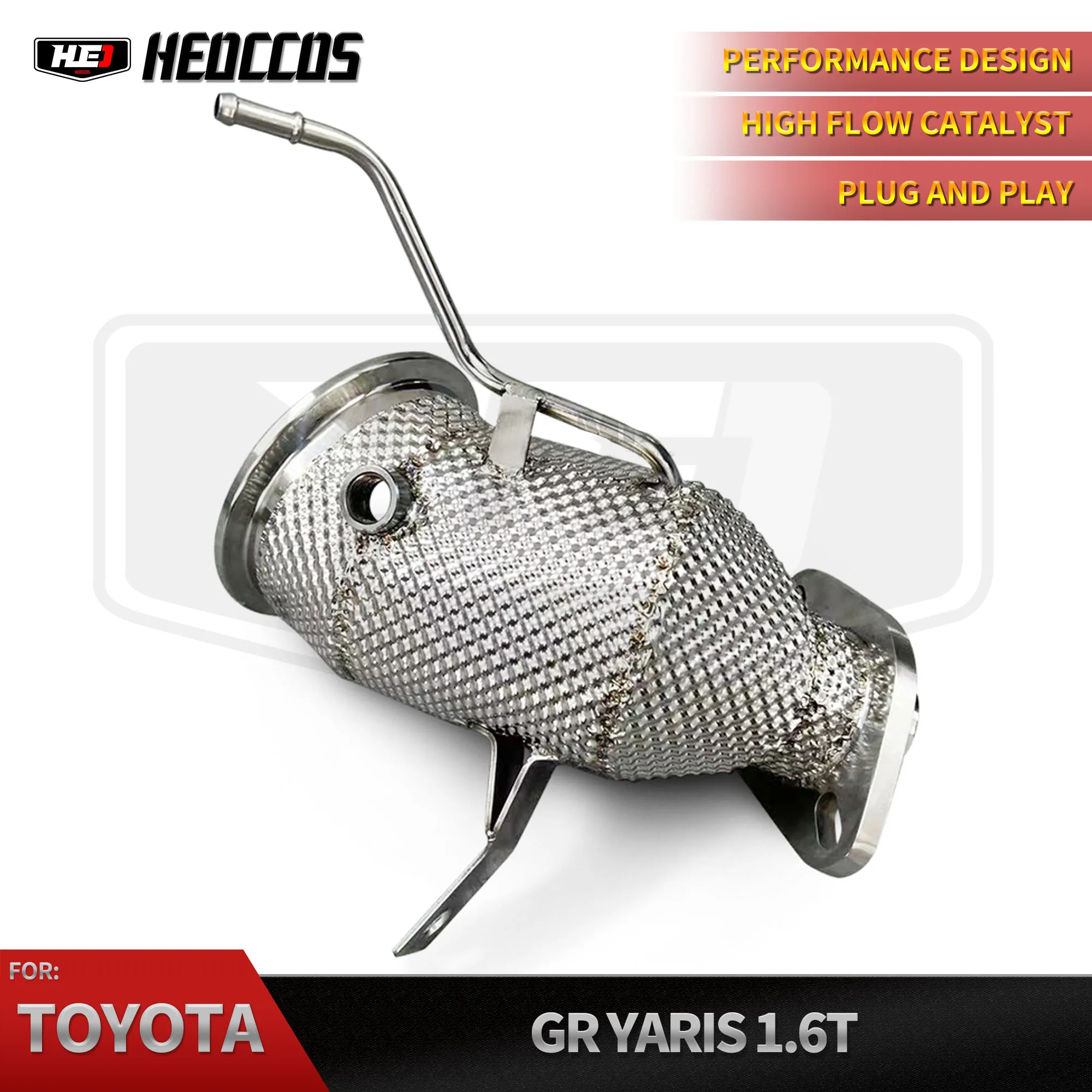 

HEO High Flow 200 Cells for Cat Downpipe for Toyota GR Yaris 1.6T Sport 304 Stainless Steel Exhaust Pipe
