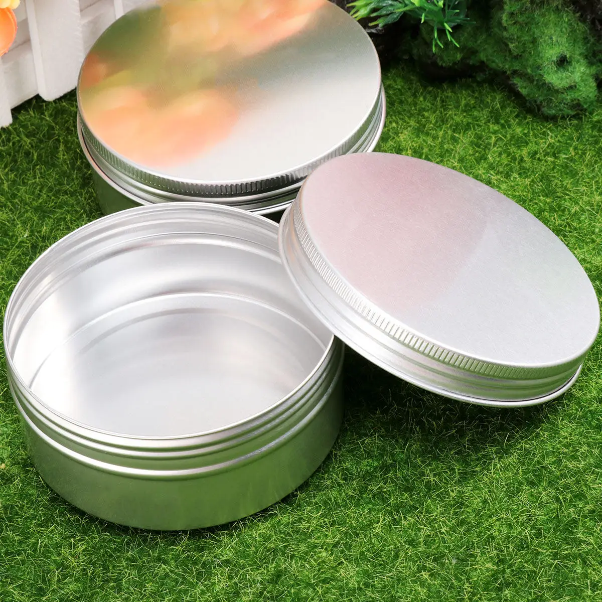10Pcs Threaded Aluminum Tin Box Reusable Empty Round Cream Jar Essential Oil Wax Lotion Container Sample Canisters