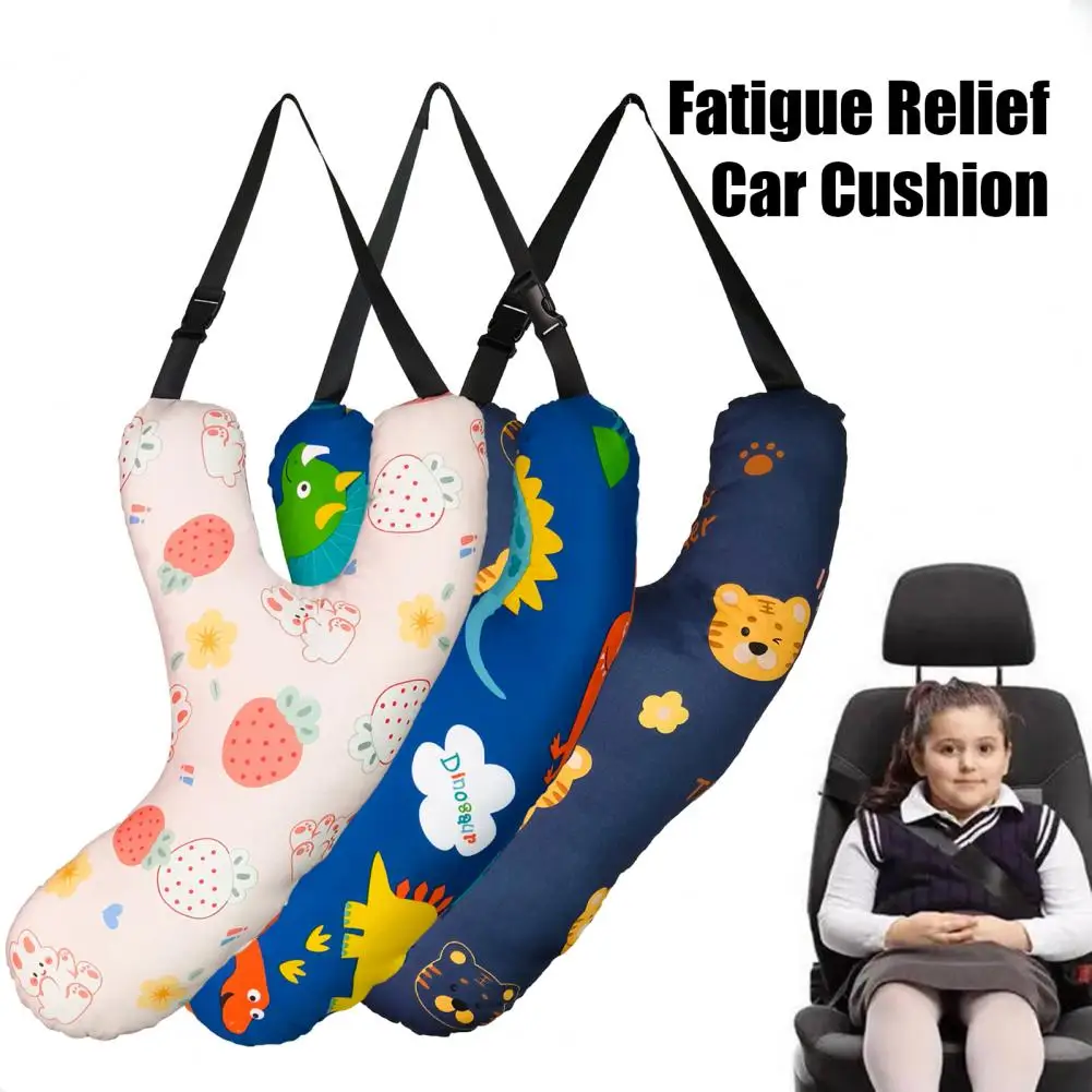 Car Pillow Polyester Fabric Car Neck Pillow Ergonomic Y-shaped Car Travel Pillow with Soft Breathable Fabric Pp Cotton for Kids