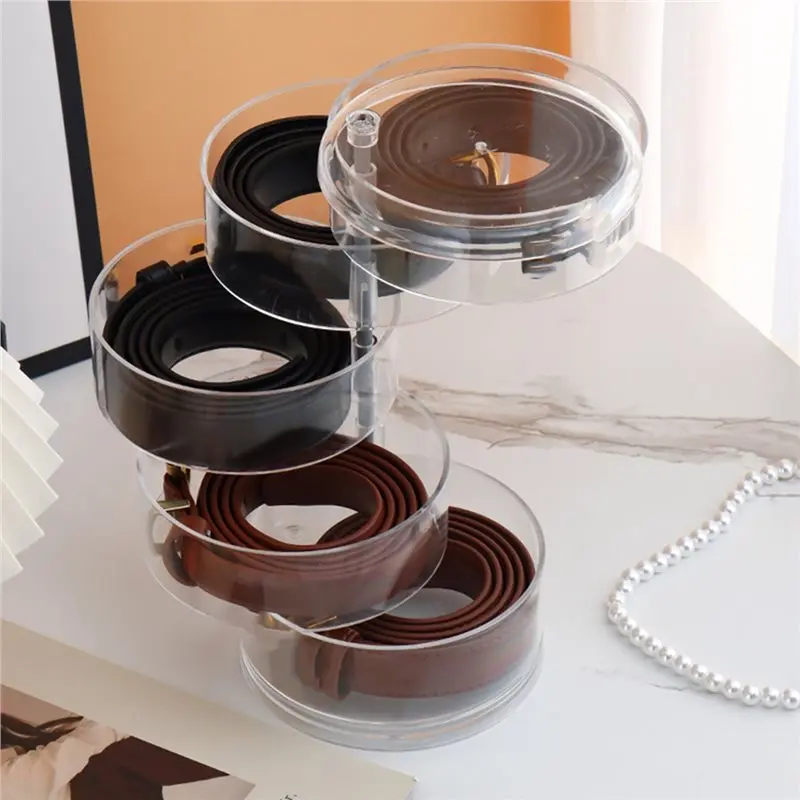 

Вращающийся многослойный органайзер на ремне, прозрачная витрина, женские ремни, ожерелья и украшения