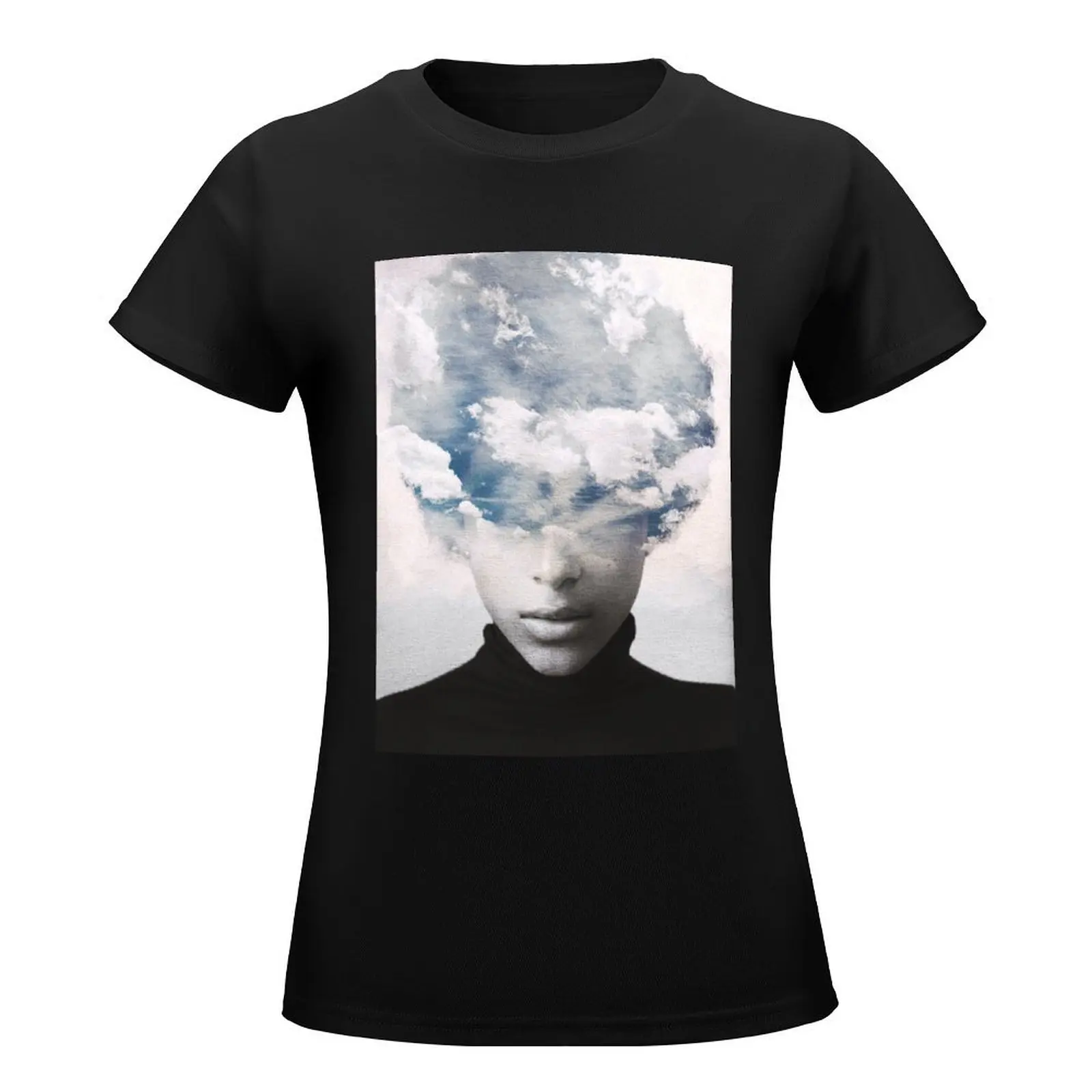 clouds T-Shirt lady clothes Female clothing funnys animal prinfor fashion woman blouse 2024