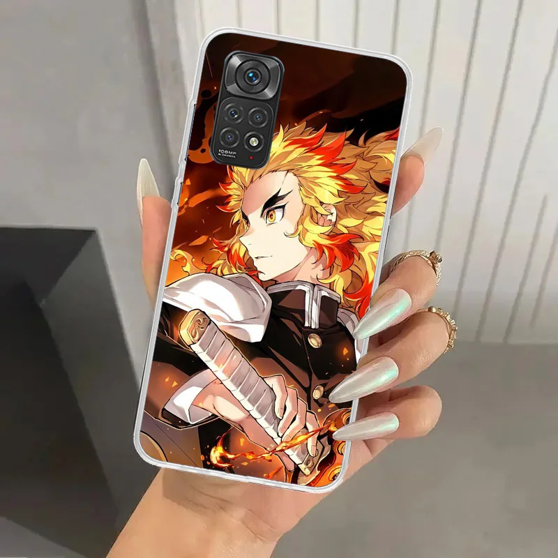 Demon Slayer Rengoku Kyoujurou Phone Case for Xiaomi Redmi Note 13 12S 12 11S 11 11T 11E 10S 9 Pro Plus 8 8T 9T 7 Soft Funda Pri