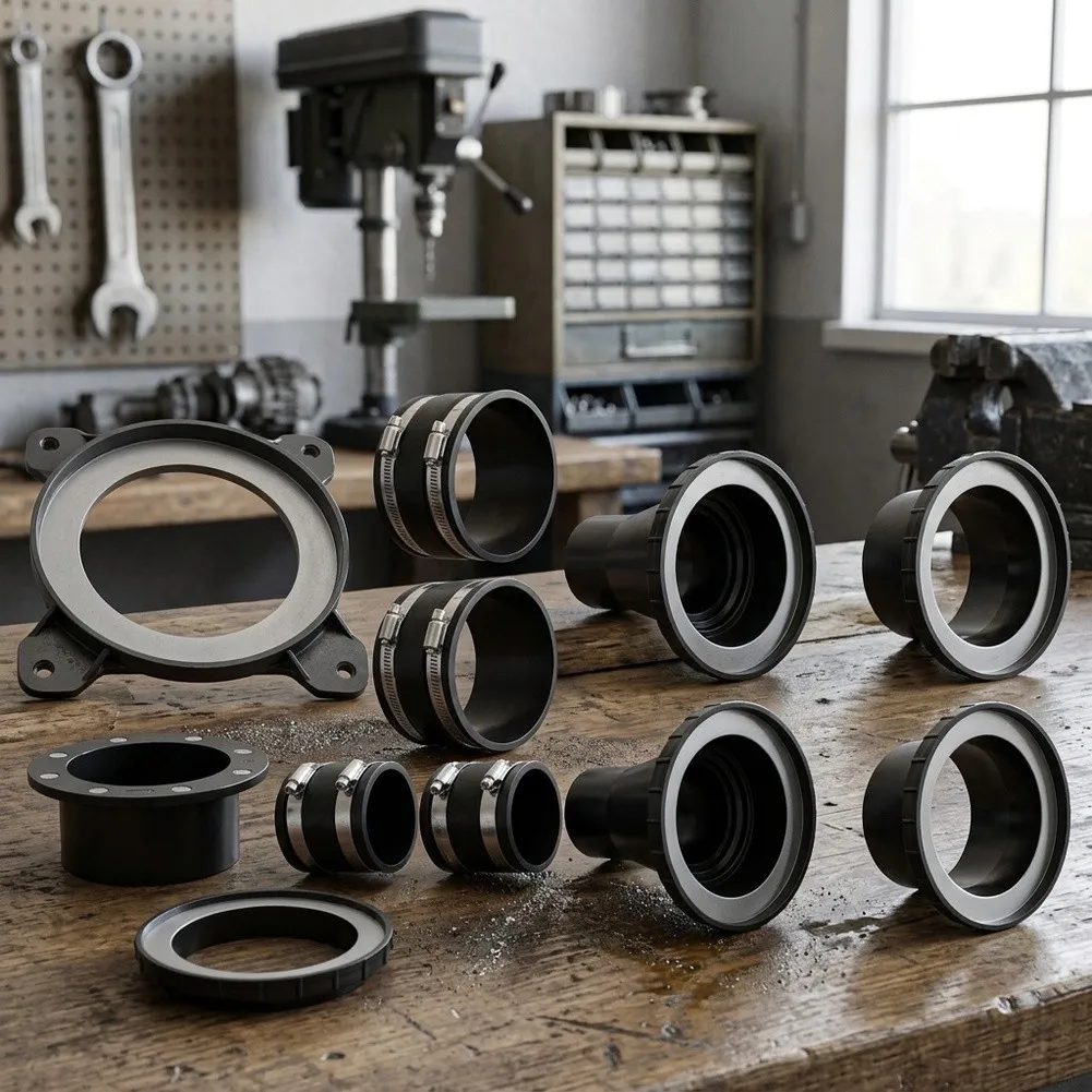 Magnetic Quick Connect Dust Collection Kit 8pc Rubber Pipe Fitting Set With Clamps For 100mm Vacuum Adapter Tools