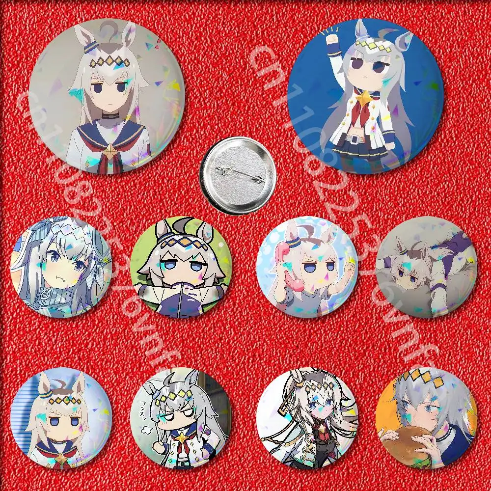 Oguri U-Umamusume Cap Badge Creative printing patterns Brooch for Bag Clothes Hat Decor Jewelry Accessories Gifts