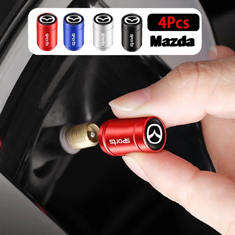 Car Styling Metal Car Tire Valve Caps Dust Prevention Accessories For Mazda 6 3 2 Angkesaila CX3 CX4 CX5 CX7 CX9 CX30 RX8 MX5