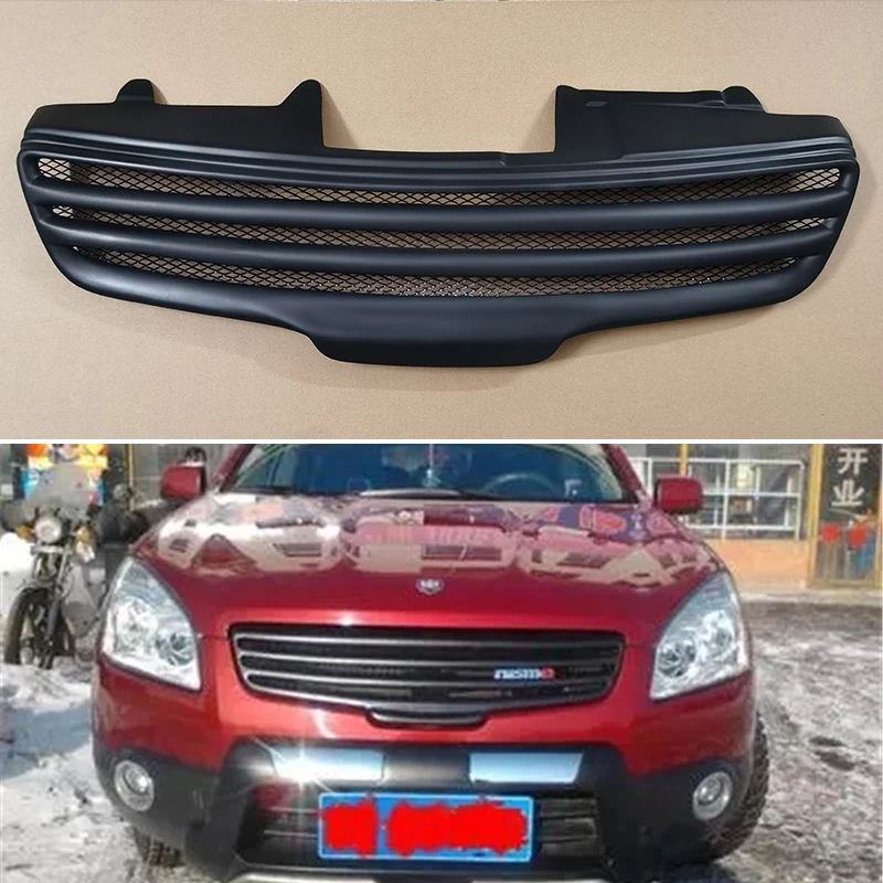 For Nissan Qashqai 2008--2015 Year Racing Grille Matte Black Grill Body Kit Accessories