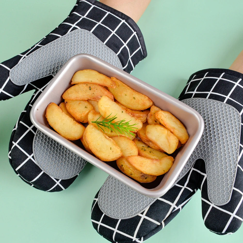 

Insulation Gloves Kitchen Mitts for Oven Mittens Heatproof Micro-wave Silica Gel Resistant Cooking