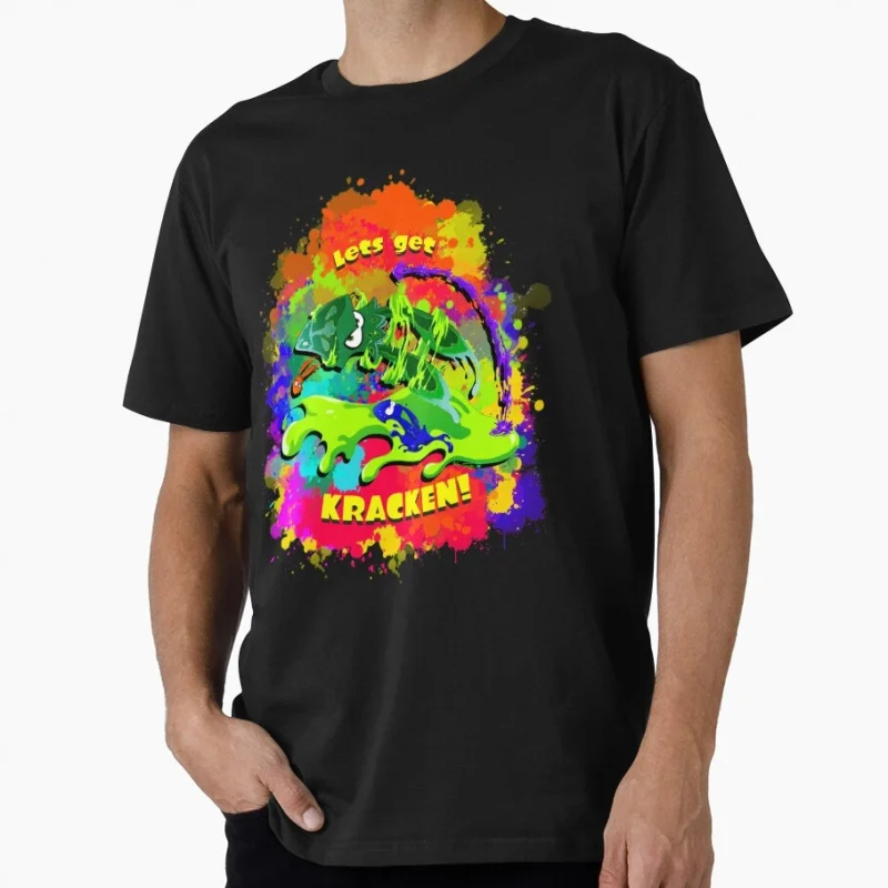Let's Get Kracken! Cartoon Video game Splatoon Gift T-Shirt for gamer 100% Cotton y2k clothing Short-Sleeve Tee All Size Tops