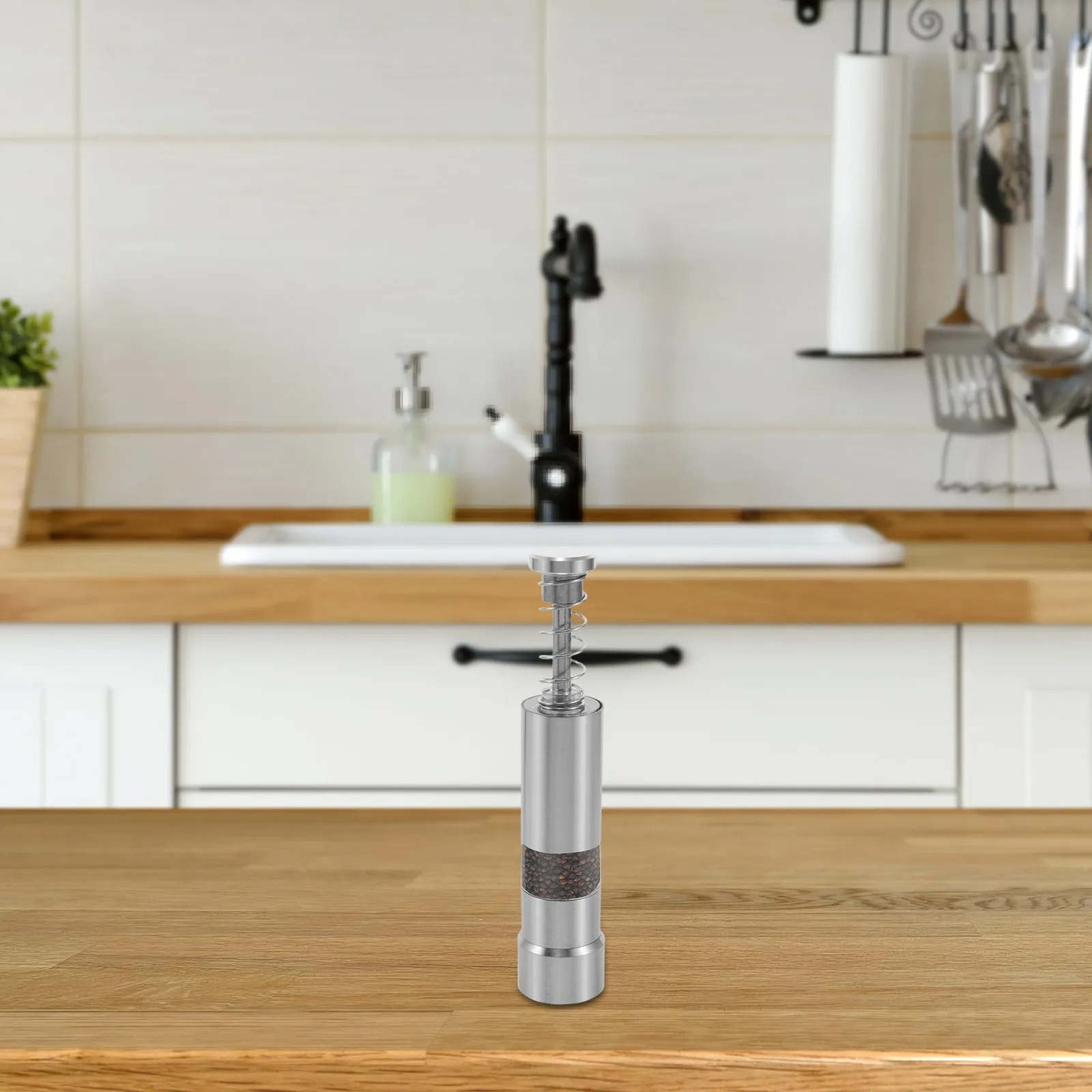 Stainless Steel Manual Pepper Grinder Set – 2pcs Refillable Handheld Spice Mill for Salt & Pepper, Fine Adjustment