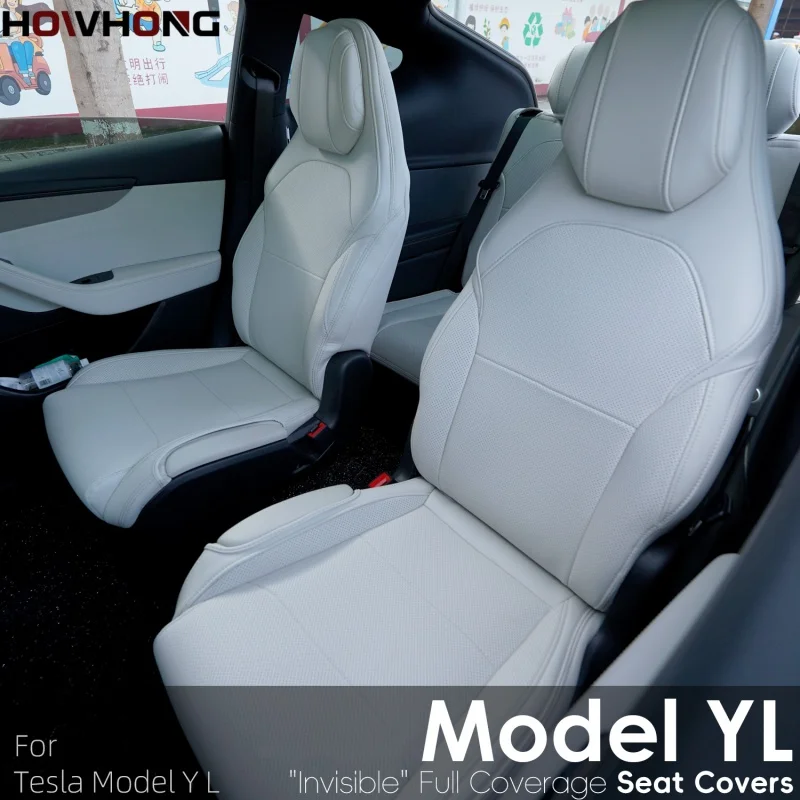 For Tesla Model YL New Car Seat Cover Nappa Leather or 10 Grade Anti Fouling Full Surround Upgrade Cushions Interior Accessories 2