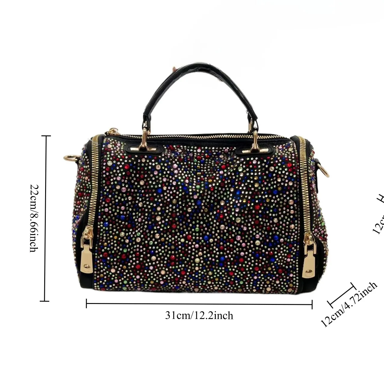 حقيبة يد نسائية عصرية أنيقة مزخرفة بالألماس مرصعة بالنجوم ذات سعة كبيرة وحقيبة كتف أنيقة #5