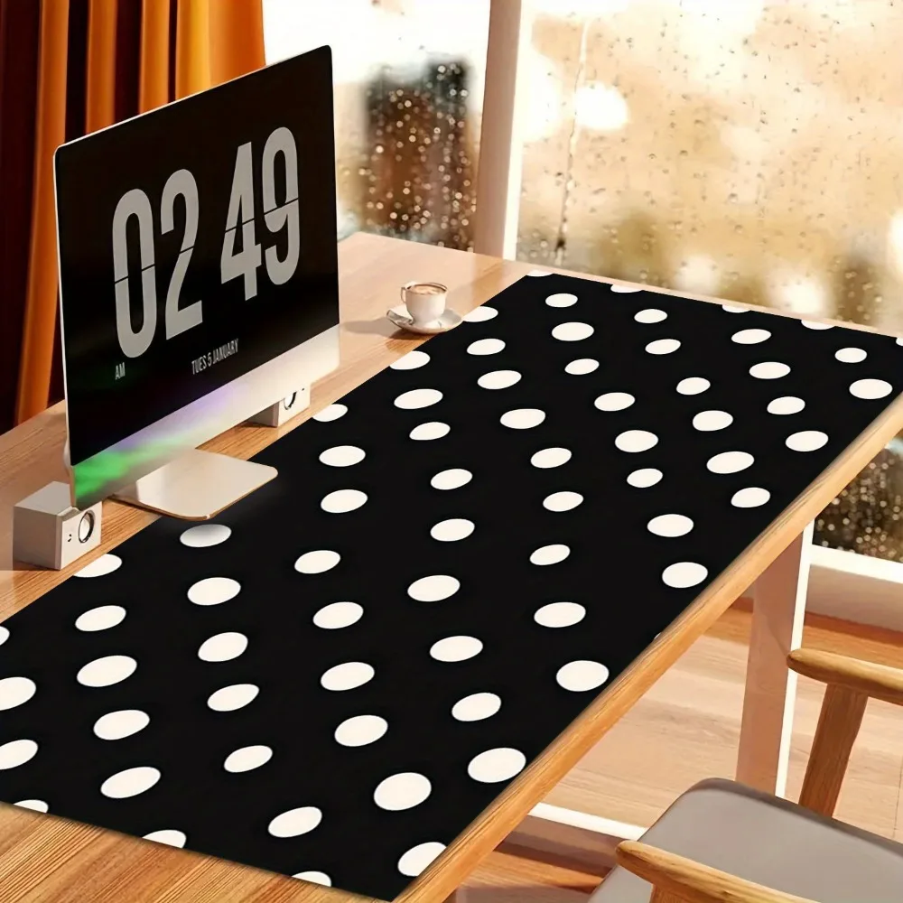 Large-sized anti-slip game table mat and keyboard/mouse pad, dotted-patterned base computer writing board desk accessories